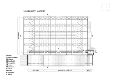 Lelátó alaprajz - építész: Gyöngyössy György