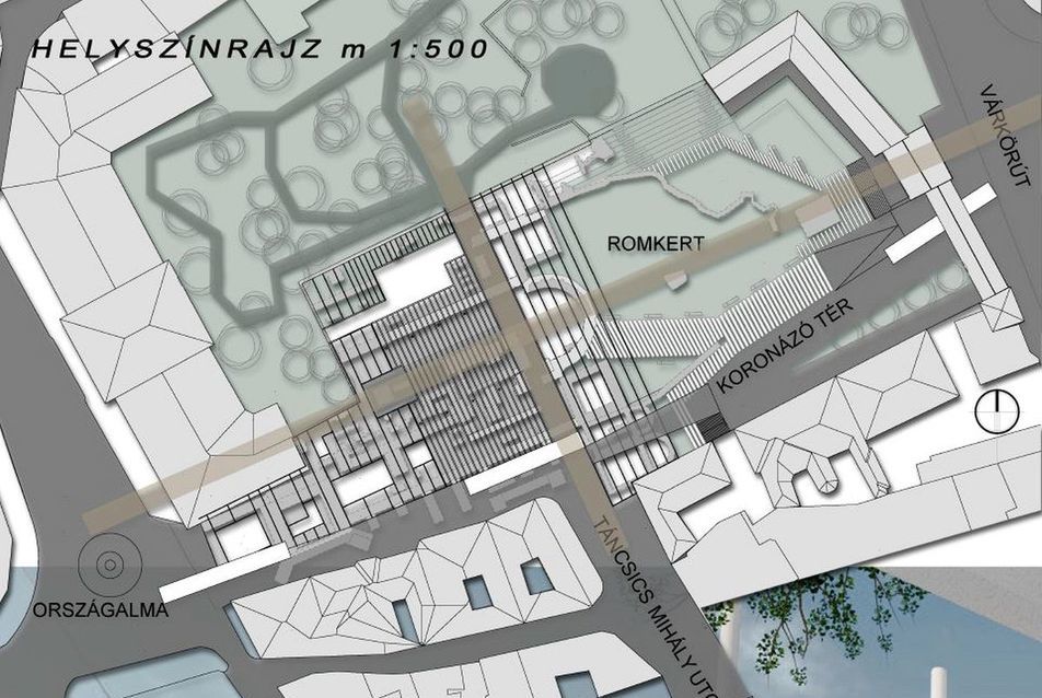 Székesfehérvár történeti központja 2017, helyszínrajz - építész: Szabó Renáta