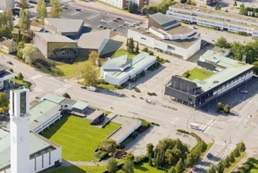 Seinäjoki Aalto-központ az új könyvtárépülettel (2016) - fotó: Hannu Vallas