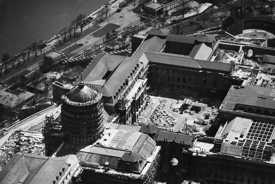 A budai vár átépítése 1963-ban, fotó: Fortepan