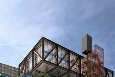 Chelseabe tervezett irodaház az Otis Elevator Company épületei köré, 2018., forrás:cityrealty.com