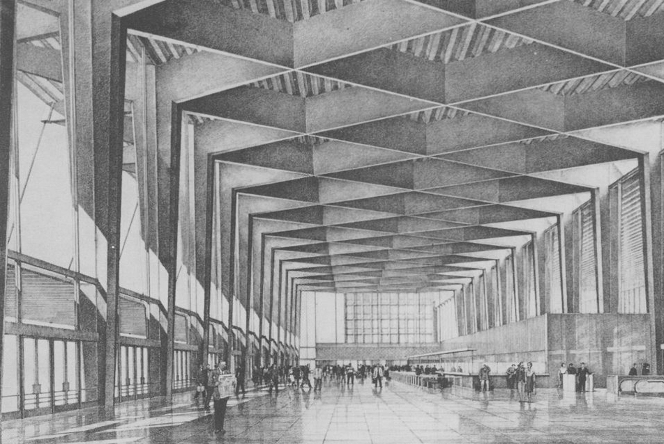 A nápolyi központi pályaudvar terve,1954