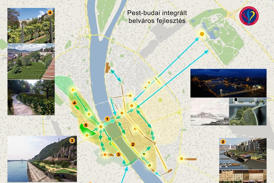 Pest-budai integrált városfejlesztési térkép.