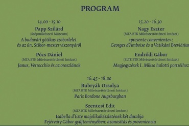 A konferencia programja