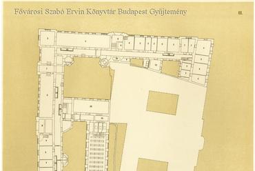 A Pénzügyminisztérium épületének földszinti alaprajza, 1908., Forrás: Budapest Képarchívum