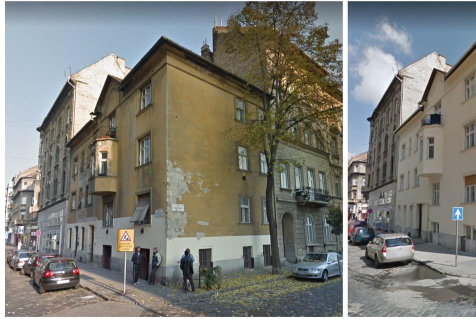 Murányi utca 5., felújítás előtt és után. (2009-2013) Forrás: GoogleMaps 