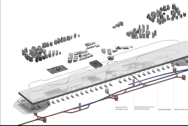 A harmadik helyezett „LondonHeathrow2075”. Tervező: Christopher Johnson (University for the Creative Arts, Farnham, UK)