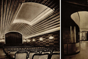 A Lloyd filmszínház nézőtere és előcsarnoka (Forrás: Haár Ferenc, Színházi Élet 1937/48.szám)