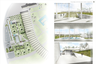 A második helyezett Dagher, Hanna & Partners tervei a tripoli Tudás- és Innovációs Központhoz. Forrás: Tripoli Special Ecomonic Zone, tsez.gov.lb