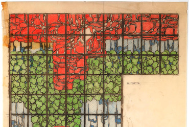 Gottfried Böhm: Rózsaablak terve a neviges-i templom kápolnájához, 1967. Ceruzarajz pauszon, a Deutsches Architekturmuseum gyűjteményében (DAM 028-062-029)