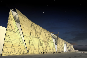 Heneghan Peng Architects: Nagy Egyiptomi Múzeum, Kairó. Render © Archimation