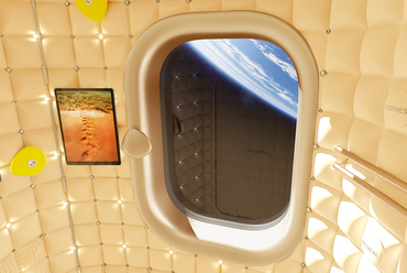 A kereskedelmi űrkapszula Philippe Starck által tervezett belseje. Kép: Axiom Space