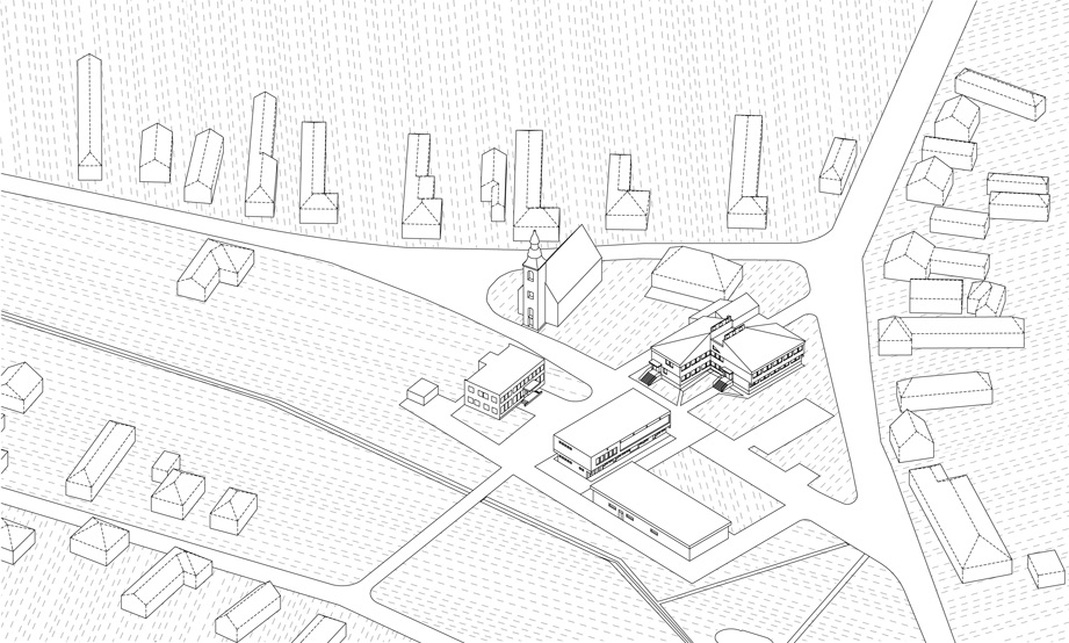 A beépítés fázisai 01, Gyermely településközpont - terv: Gereben Marián Építészek