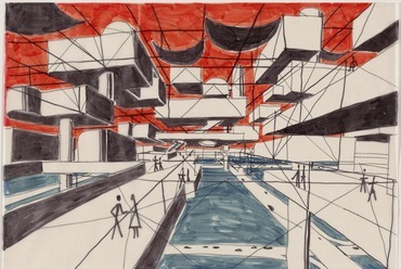 Yona Friedman városterve 1958-59-ből, Forrás: moma.org