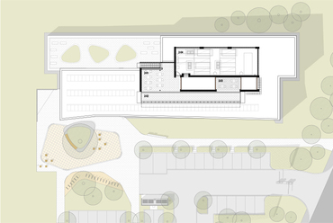 BME Balatonfüredi Tudáscentrum - terv: Patartics Zorán- tetőszinti alaprajz