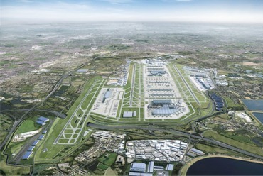 A londoni Heathrow reptér tervezett bővítése a harmadik kifutópályával. Kép: Grimshaw Architects + Heathrow Airport Limited 2019