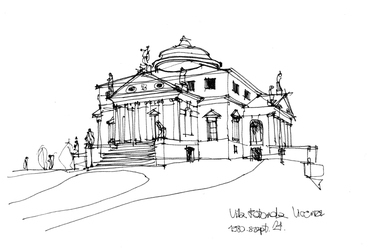 Andrea Palladio: Villa Rotonda -rajz: Vargha Mihály  1980, 2009 