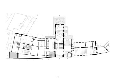 Francesca Torzo Architetto: Z33, Hasselt, Belgium. Az első emelet alaprajza. Forrás: Z33
