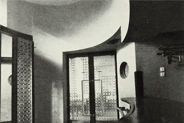 Elysée Kávéház belső kialakítása a MÁK palota földszinti helyiségeiben, 1938 - terv: Málnai Béla