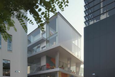 Az Architecture 00 tervezte D1 épület, Design District, London. Látványterv © Design District