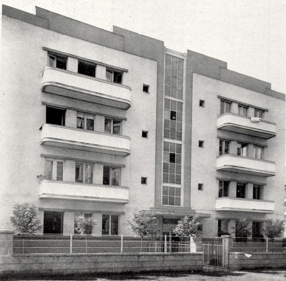 Budapest, Eszék utca 18. 1933-ban, tervező: Beutum János, kivitelező: Wellisch Tibor (Tér és Forma, 1933/11., 341. o.)