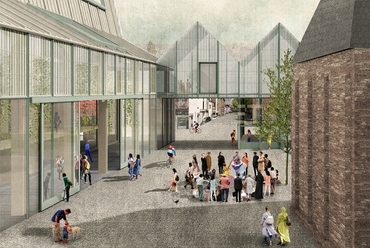 Sergison Bates Architects: Előadőművészeti központ terve Leuvenbe, 2020. Kép: Sergison Bates Architects, via leuven.be