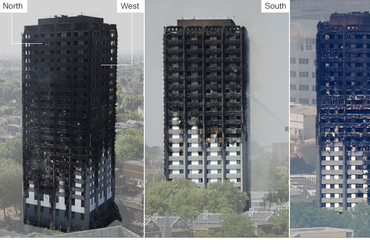 Homlokzati képek az égési folyamatok rekonstrukciójához, Forrás: BBC
