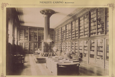 Könyvtár a Nemzeti Casinóban. Klösz György felvétele 1895-1899 között készült. Forrás: Fortepan / Budapest Főváros Levéltára / Klösz György felvételei