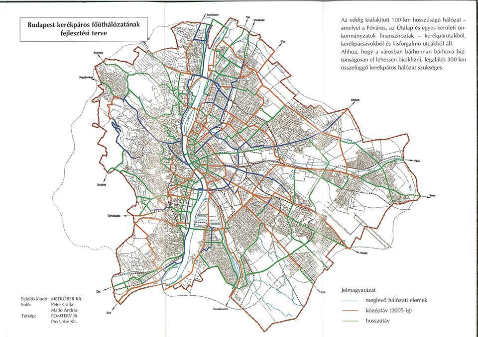 Tervezett főhálózat a 90-es évek végéről egy fővárosi kiadványban