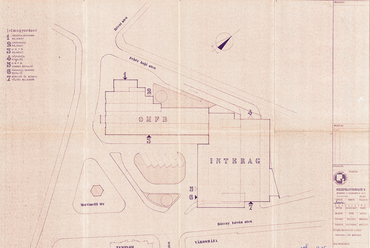 A Martinelli (ma Szervita) téri iroda- és parkolóház helyszínrajza. Építész tervező: Szabó István, 1969 – Lechner Tudásközpont, Dokumentációs Központ / Tervtár, Középülettervező Vállalat