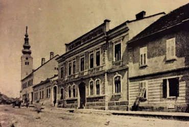 Alsó-Lendvai Takarékpénztár  és utcakép, 1884