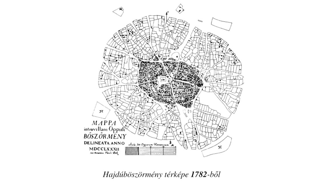 Hajdúböszörmény szerkezete, térkép.