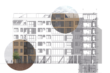 Udvari homlokzat textúra - Lelkek háza - építész: Deák Andrea Roxána