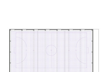 Újpesti Multifunkcionális Sportcsarnok alaprajza – terv: Falvai Balázs, Nagy Márton, Török Dávid, dmb műterem – fotó: Bánhegyesi Antal