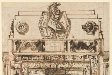 A berlini Kunstbibliothek Piranesi előtt tisztelgő kiállítása a művész sokoldalú tehetségét mutatja be. Giovanni Battista Piranesi: Síremlék terve, 1765. Kép © Staatliche Museen zu Berlin, Kunstbibliothek / Dietmar Katz