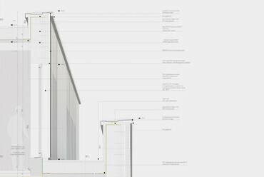 Főfalmetszet 1:20 - GMO Kutatólabor - építész: Andrékó Róbert