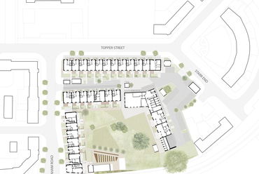 Mole Architects: Marmalade Lane, közösségi lakótelep Cambridge-ben – helyszínrajz – forrás: Mole Architects
