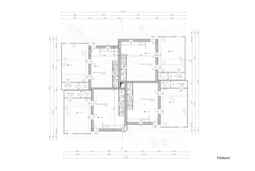 Szociális lakások, Miskolc – földszinti alaprajz – Terv: Gulyás Eszter / BME Építészmérnöki Kar Lakóépülettervezési Tanszék