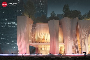 A ZDA – Zoboki Építésziroda pályaműve a sencseni Nemzetközi Előadóművészeti Központ pályázatára