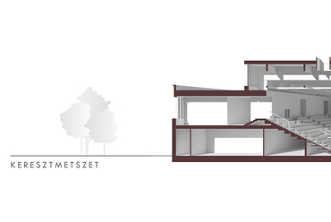 Keresztmetszet – Hajdúszoboszlói Multifunkcionális Rendezvénycsarnok – építész: Wéber József / Wéber Építésziroda