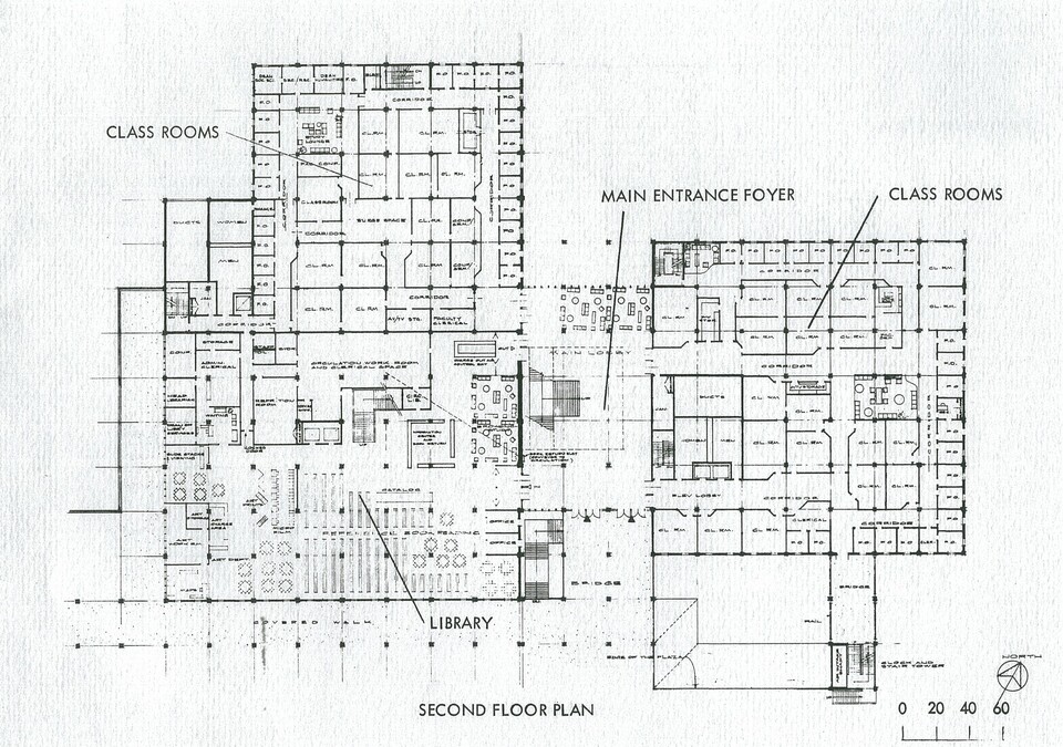 Daniel J. Evans College Library, Olympia, Washington, 1971, tervrajzok, fotók