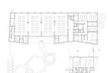 Het Vliegertje óvoda és általános iskola Deurne városában – Földszint alaprajz – Építész: BULK architecten