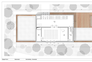 Szombathely Zeneiskola – Földszint – Terv: Gáspár Fanni / BME Építészmérnöki Kar Középülettervezési Tanszék