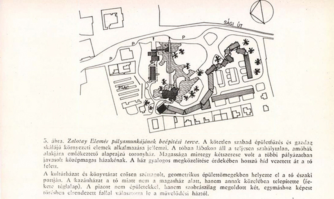 Zalotay terve a celldömölki városközpontra kiírt pályázatra, Vasi Szemle, 1973/3. szám