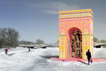 ARc de Blob,  tervezők: Aleksandra Belitskaja, Ben James,  Shaun McCallum (Ausztria és Egyesült Királyság), forrás: winterstations.com