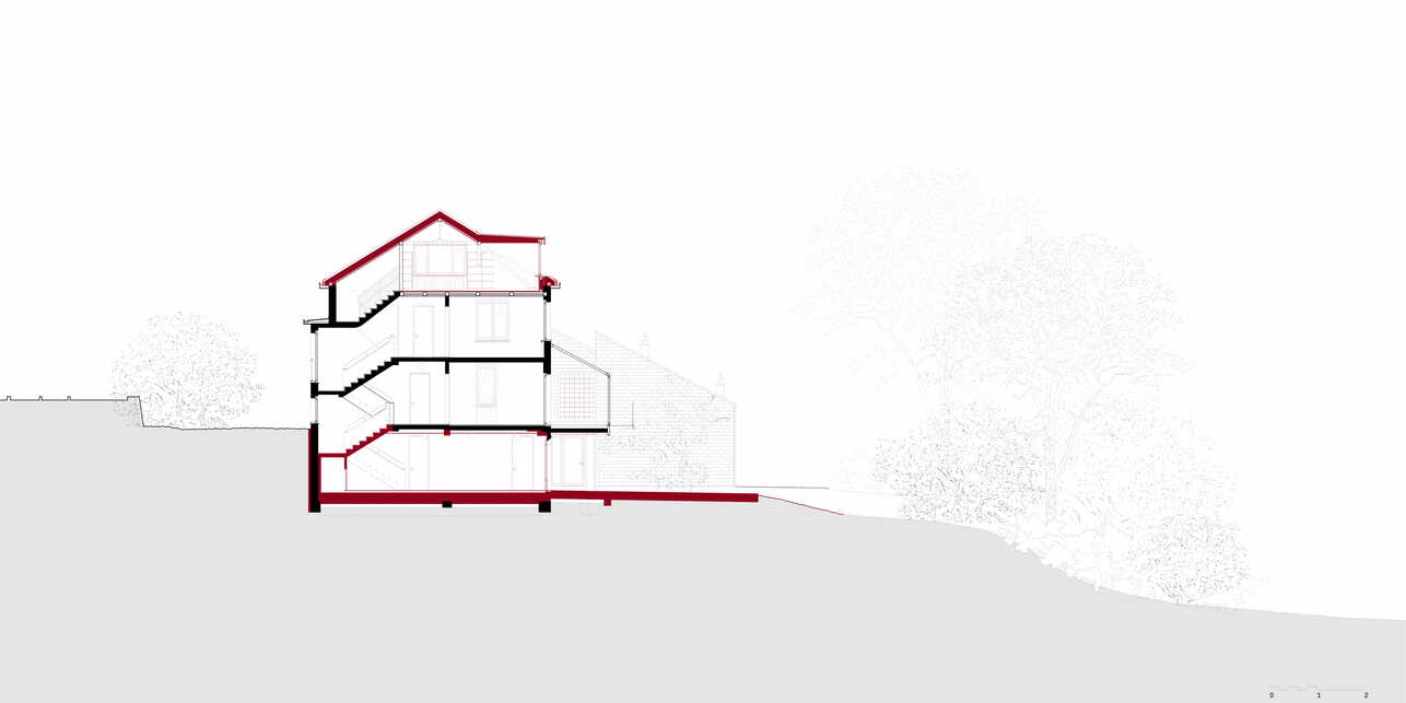 Forch, Családi ház. Építész: Mentha Walther Architekten - Főépület oldalról