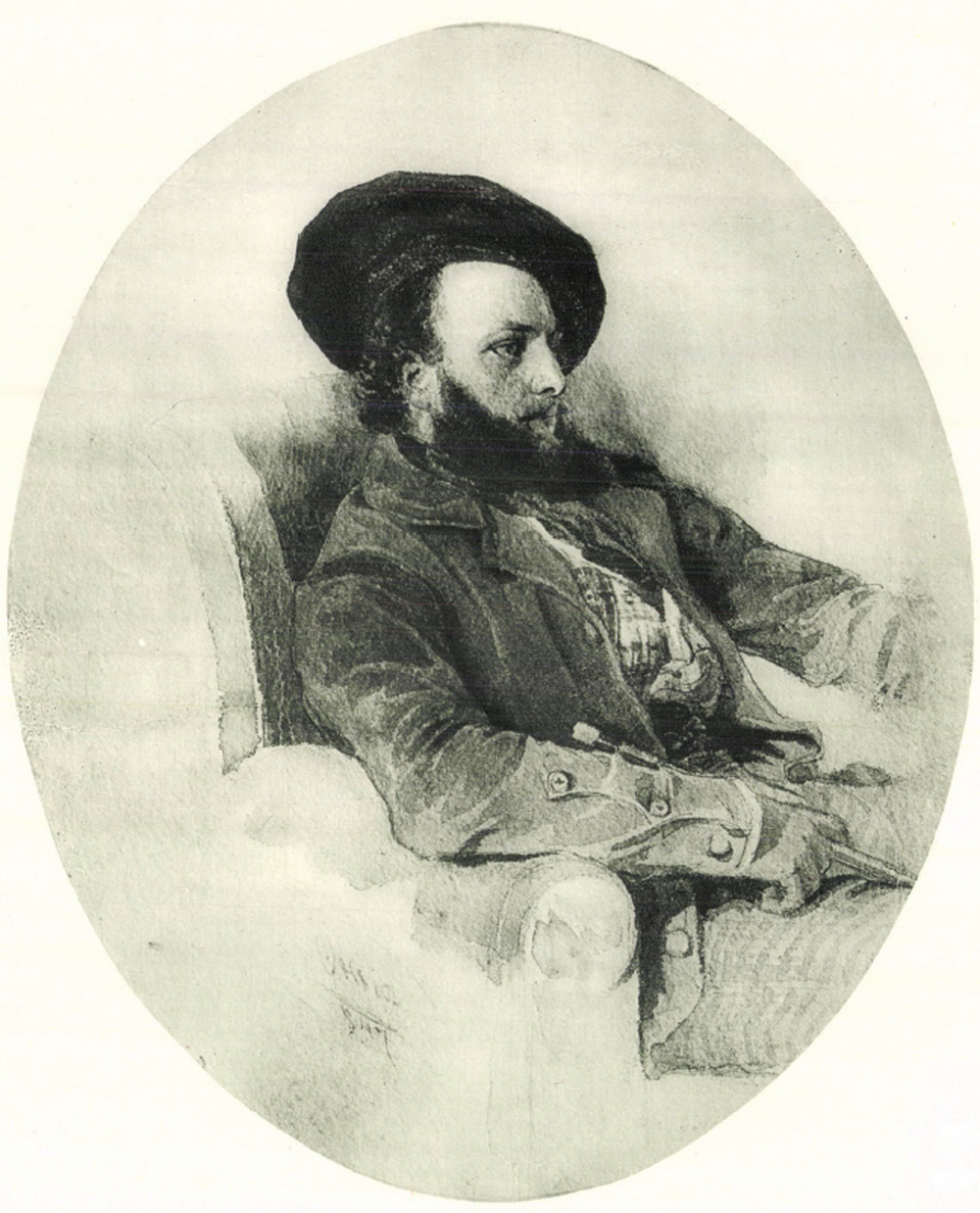 Feszl Frigyes portréja 1847-ből - Sterio Károly festménye (Magyar Művészet, 1925. 326. o.)