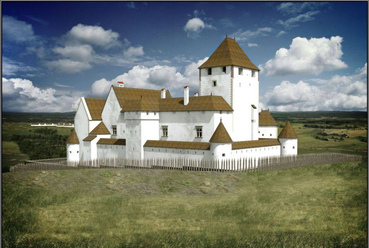 A vár elképzelt látképe a 16. század elején, Nagy Gábor grafikáján.
