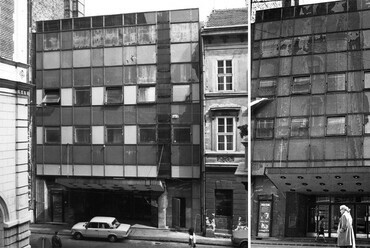 A Bartók Színház, majd Budapesti Gyermekszínház főhomlokzata 1970 körül. Forrás Lechner Tudásközpont, Lajta Béla Virtuális Archívum