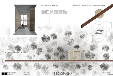 Forrás: Óbudai Egyetem Ybl Miklós Építéstudományi Kar – diploma 2021. – Tabló - Horváth Tímea: Csend kápolna